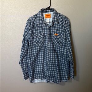 FR Wrangler Blue Plaid Men's Shirt